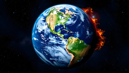 Obraz premium Earth with the different elements, photo, with white tones
