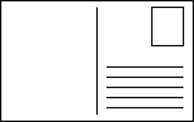 Empty Post card. Editable Stroke.