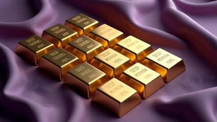 gold bar illustration, closeup of gold bullion. investment, financial, luxury