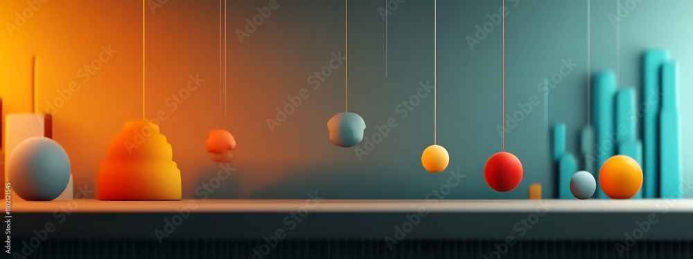 Poster captivating oscillation pendulum dynamics in digital abstract art explore the mesmerizing visual rhy