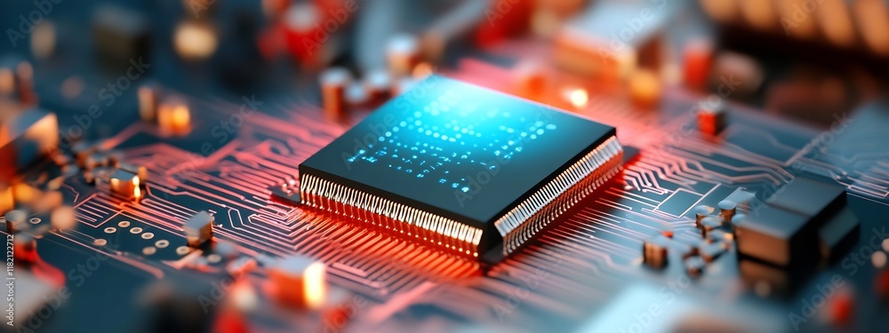 Poster close up view of a quantum computer measuring the frequency of quantum states within a complex digit