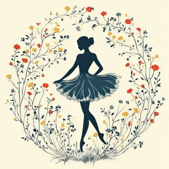 silhouette of a girl in a dress