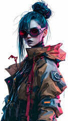 Obraz premium Cyberpunk Gilr Illustration