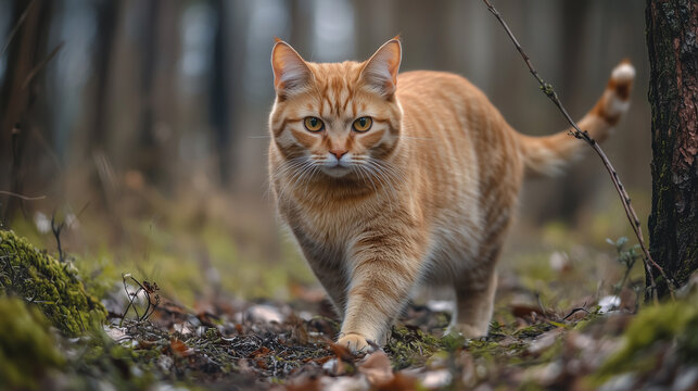 orange cat in the jungle