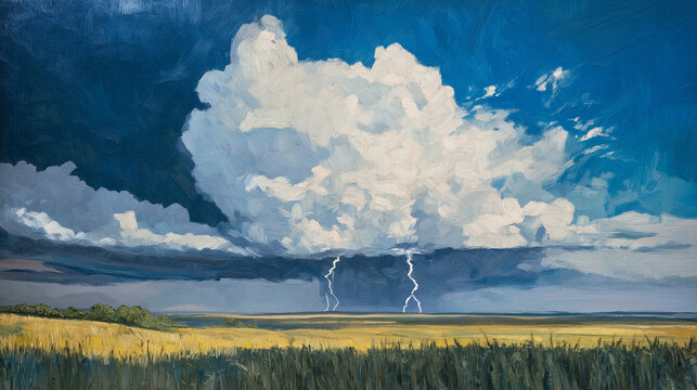 drawing sky and thunder