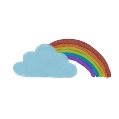 watercolor weather icon of rainbow 
