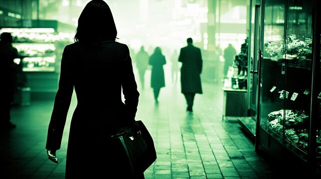 of a person being followed in a store, showcasing racial profiling and discrimination. | [Racial and Class Discrimination]:[Social problems] 
