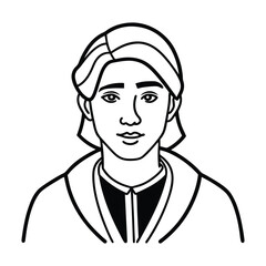 person line art vector illustration on white