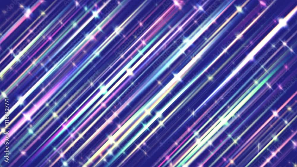Wall mural diagonal abstract purple sparkle lines 4k loop features glowing lines and sparkles moving diagonally