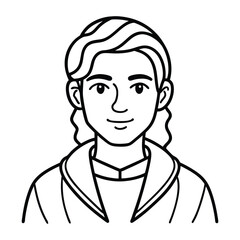 person line art vector illustration on white