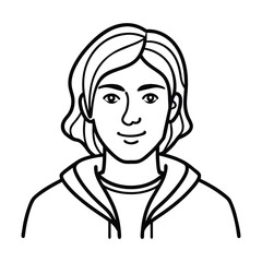 person line art vector illustration on white