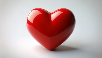 Single Red Heart, White Background - Perfect for Valentine's Day, Love, and Romance Designs