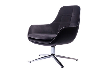 A chair with a rounded back and seat, isolated on a dark backgro