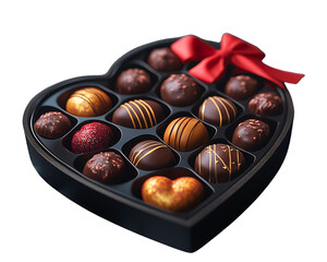 Heart-Shaped Chocolate Box on Marble