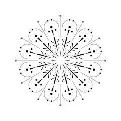 Radiant firework explosion with bursting spark rays. Abstract flare icon showing light outbreak. Minimalist sunburst graphic isolated in black on white background