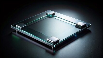 Sleek Modern Glass Bathroom Scale Night Photography - Weight Management Wellness