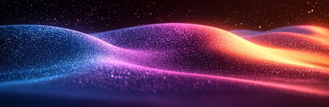 In a futuristic abstract setting, several parallel lines converge towards a vanishing point. The lines are colored from white to blue, creating an impression of depth and spatial extension