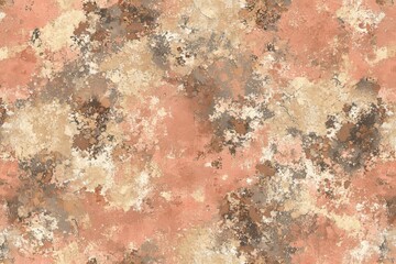 Fototapeta premium Close-up of a nature botanical background, enveloped by mosses and lichens on a stone with red and white plant spots, presented as a macro trend top view photo. Textured mossy surface