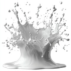 Fototapeta premium A dynamic splash of white liquid, resembling milk, captured in motion.