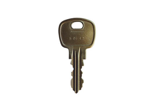 A generic key with a square head and a rectangular hole for the