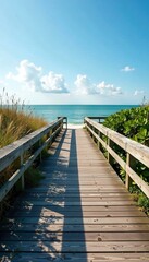 Obraz premium Observation platform at the end of a boardwalk, habitat, boardwalk, Sarasota County