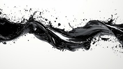 A vigorous black and white abstract painting featuring dynamic brush movements