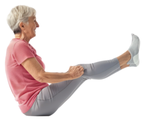 PNG Senior exercise isolated woman fitness senior woman.