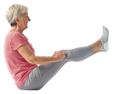 PNG Senior exercise isolated woman fitness senior woman.