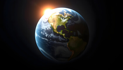 Fototapeta premium Planet Earth in high resolution, studio lighting, with white tones