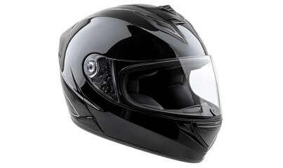 Fototapeta premium A minimalist black protective headgear with a clear face shield