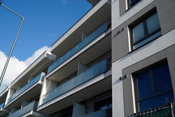 Modern residential building with balconies