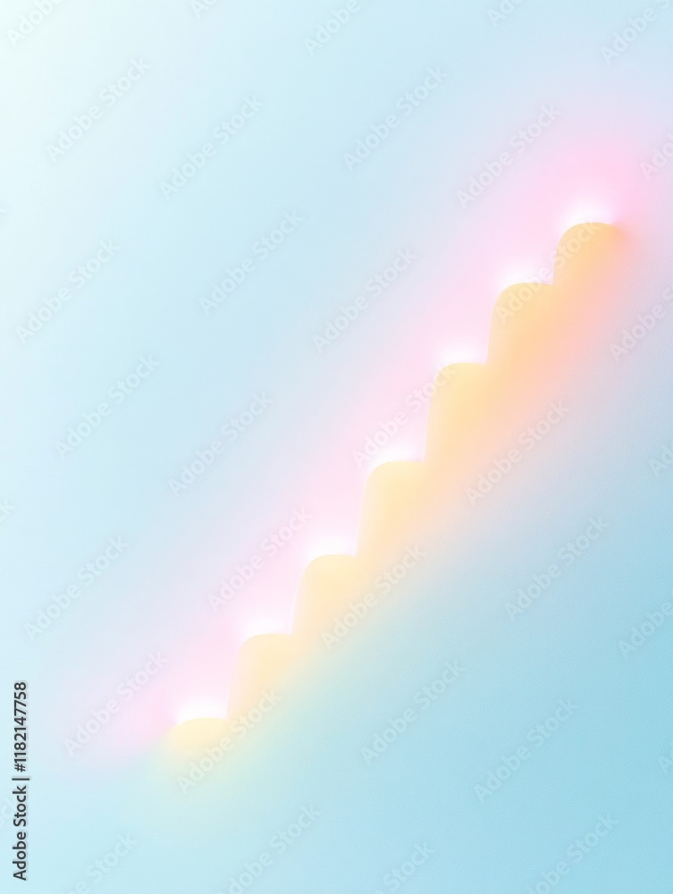 Poster serene pastel gradient steps with ethereal light