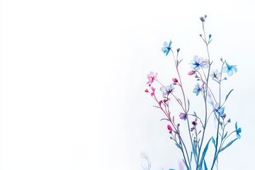Beautiful Elegant Wildflower Arrangement with Soft Colors for Minimalist Design
