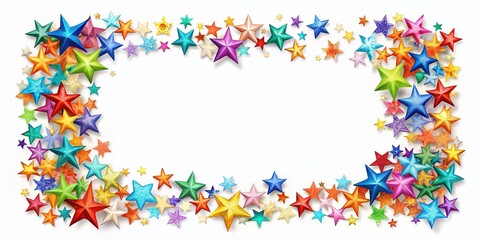 Obraz premium Sparkling Star Frame Isolated on White Background: Perfect for Festive Designs