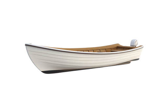 A small vessel with a cushion on a dark backdrop.