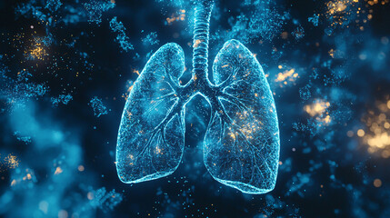 Lungs, Respiratory System, Digital Anatomy, Medical Visualization, Particle Effect