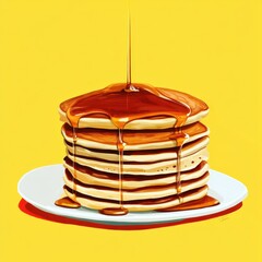 Delicious Pancakes Drizzled With Golden Syrup