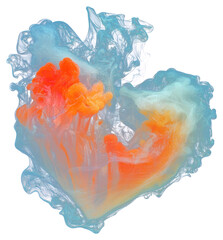 Fototapeta premium PNG Colorful heart shape with smoke abstract colors invertebrate.