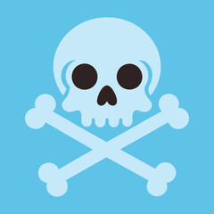 Skull Head With Cross Bone Vector Illustration