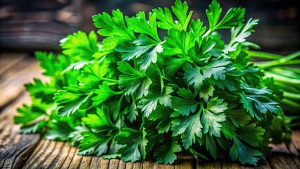 Bright green parsley bunch, perfect for food styling.