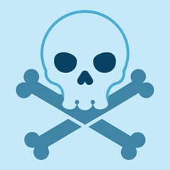 Skull Head With Cross Bone Vector Illustration