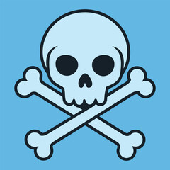 Skull Head With Cross Bone Vector Illustration