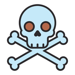 Skull Head With Cross Bone Vector Illustration