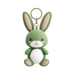 Cute green rabbit keychain for playful vibes. watercolor