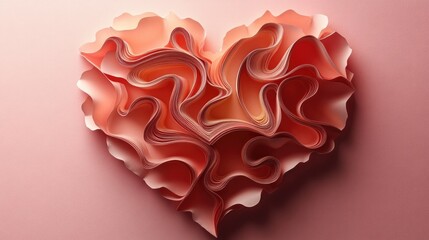 Abstract coral paper heart.