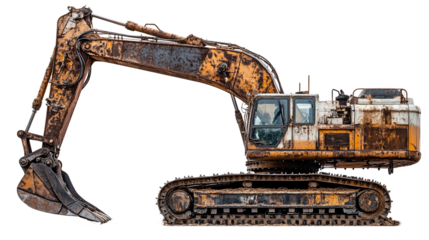 An old machine, with rust and decay, isolated on a dark backgrou