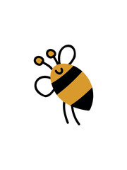 adorable bee character in cartoon style