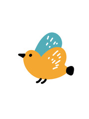 colorful cheerful bird illustration