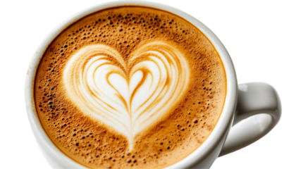 Beverage art in a white cup