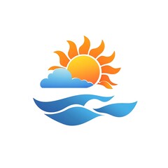 Cute sun and waves, perfect for summer prints